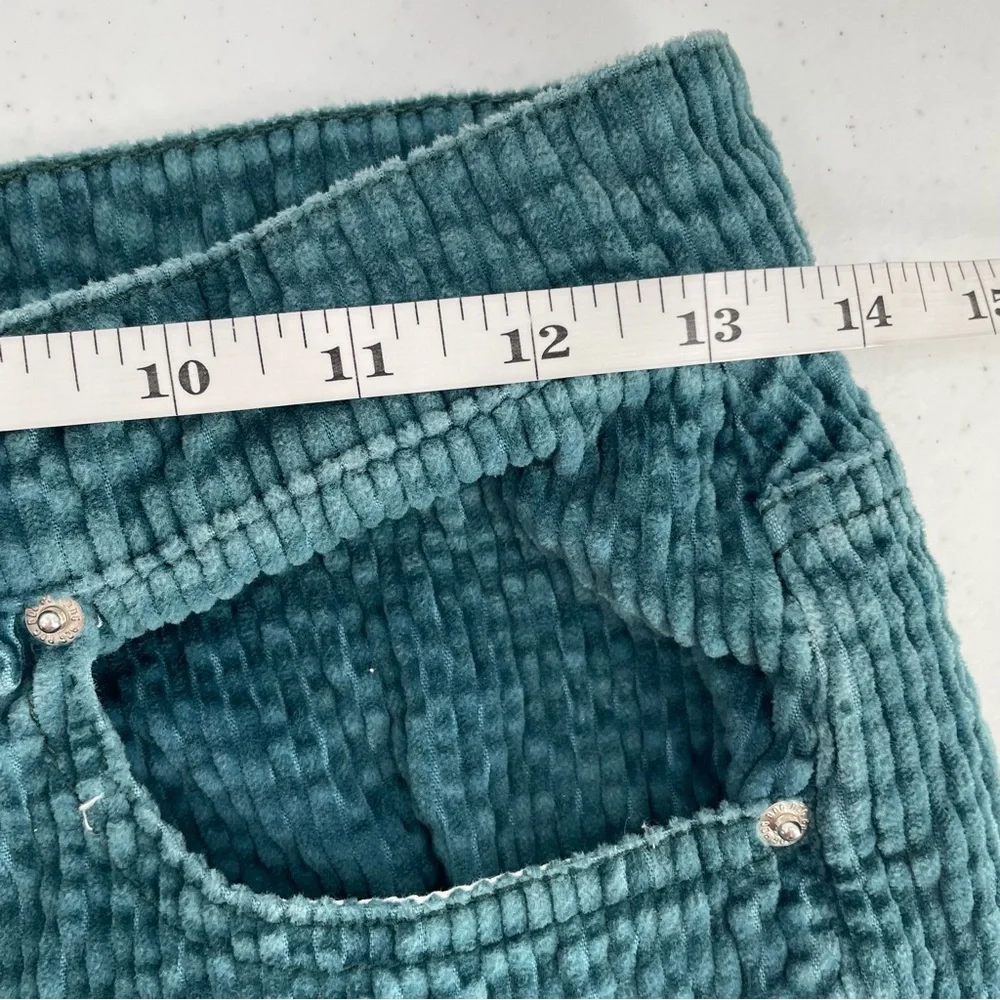 BDG Aqua Wide Ribbed Corduroy Pockets High Rise Baggy Cotton Blend Pants Casual - Picture 7 of 11